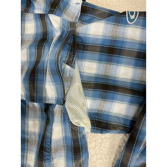 Drake Clothing Company Button Down Shirt Men's Size Large Blue Plaid‎ Pockets - Picture 3 of 10